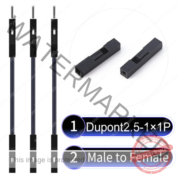 Dupont 2.54mm Male to Female 1Pin Black Cable